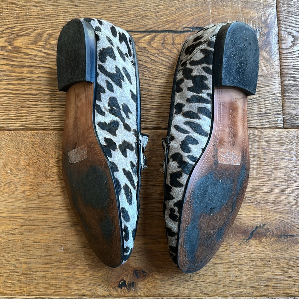 Sam Edelman Leopard Print Pony Fur Loafers - Black and Gray 8.5 - Picture 8 of 9